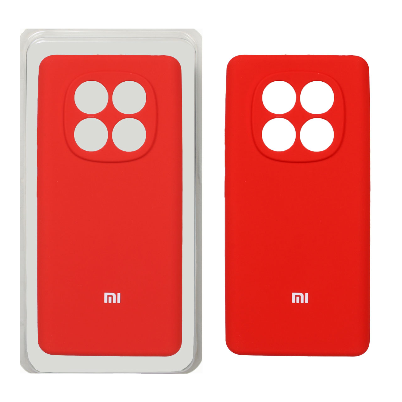 قاب سیلیکونی پاک کنی محافظ لنزدار اورجینال Xiaomi Redmi Note 14 Pro 4G - قرمز (پک اصلی)
